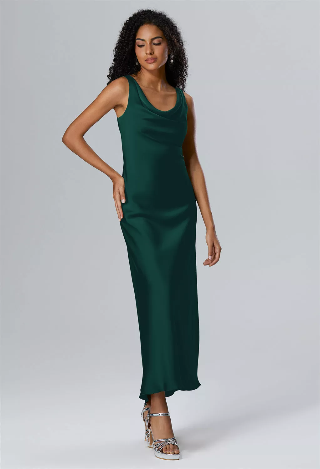 AW Ottilie Hunter Green  Beach Wedding Guest Dresses